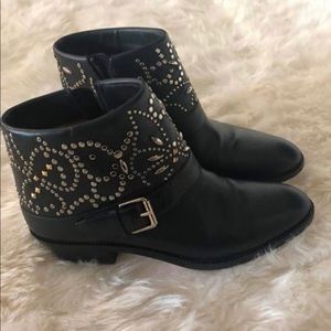 Valentino butterfly studded booties size 37 black